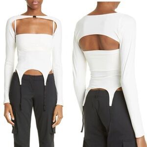 Miaou Phoenix Top Ivory White Shrug Tank Corset Sz S NWT Revolve $235